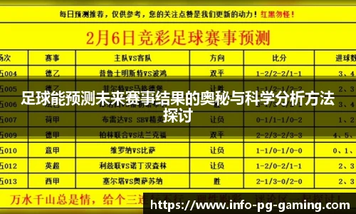 足球能预测未来赛事结果的奥秘与科学分析方法探讨